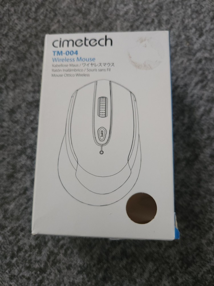 Cimetech USB Wireless Mini-Portable Optical Mouse White 3200DPI 6 Button TM-004