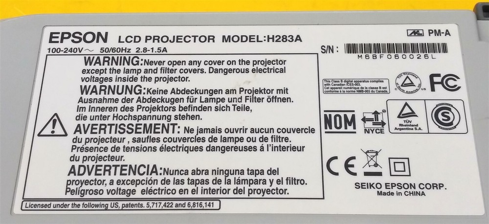 ⭐️⭐️⭐️⭐️⭐️ Epson EX21 Model H283A LCD Desktop Projector