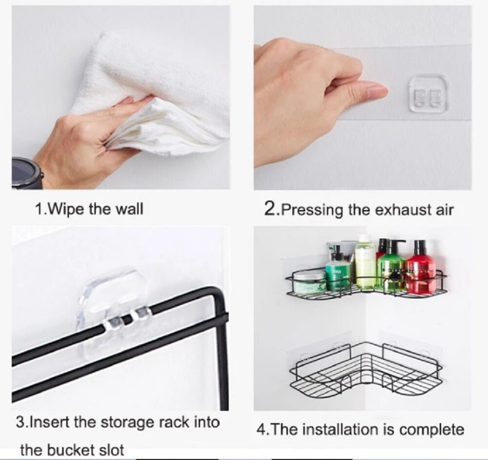 Triangular Corner Shower Caddy - Bath Storage Organizer Shelf, Bathroom Holder