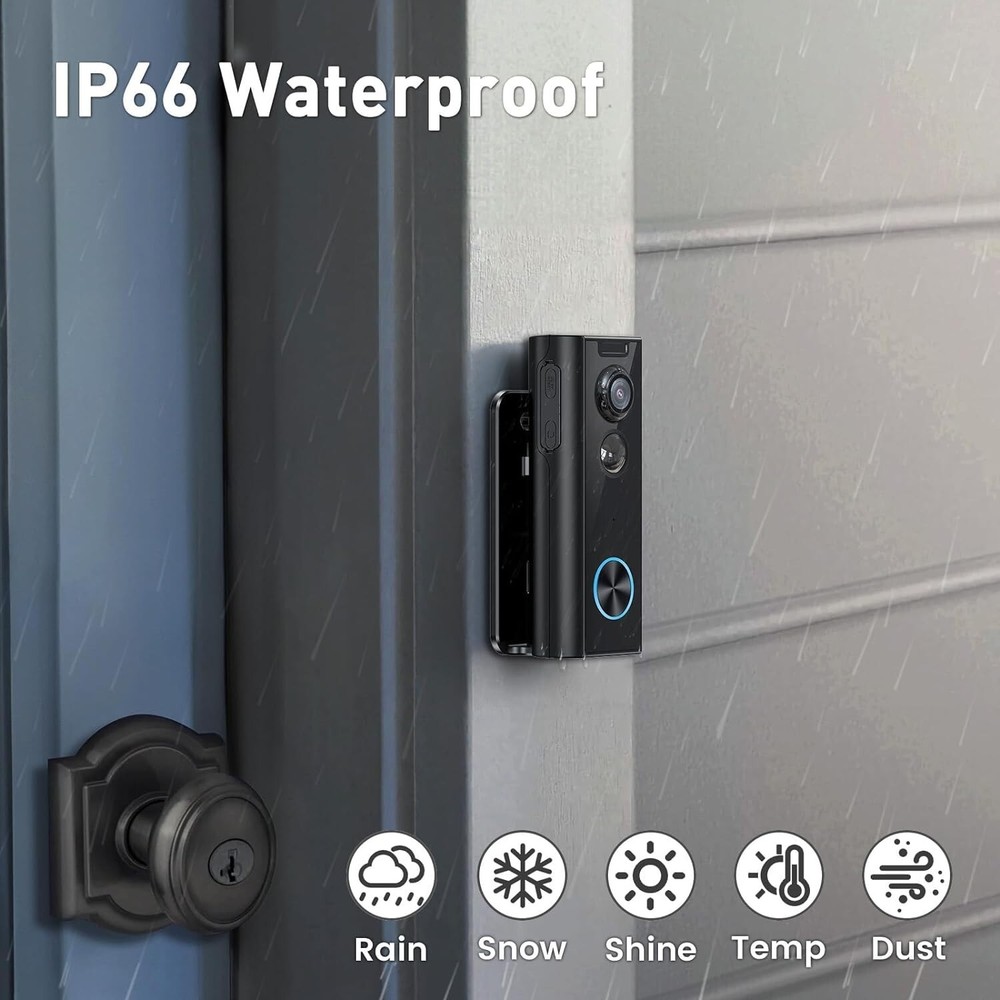2K Wireless Doorbell Camera with No Subscription - Smart Home Security Solution