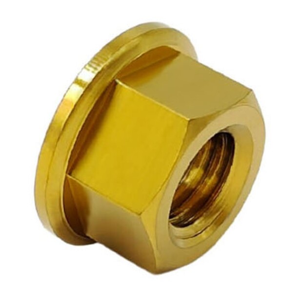 Rison Titanium Flanged Nuts Hex Nut Titanium Flange Sprocket Nut M3-M12 Nut 1PCS
