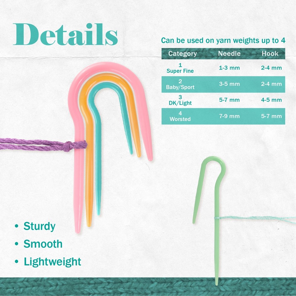 16pc U-Shaped Cable Needles