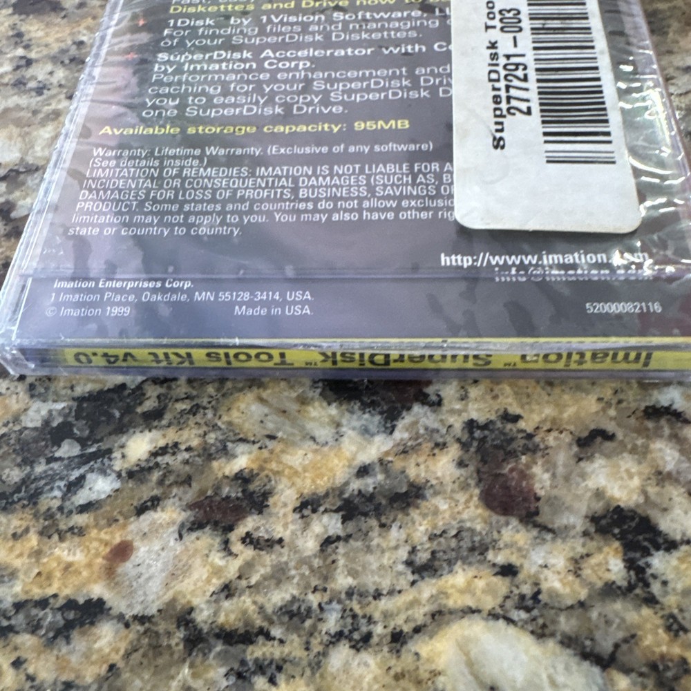 New Sealed Imation SuperDisk 120MB SuperDisk Tools Kit Windows 95 and 98 Only