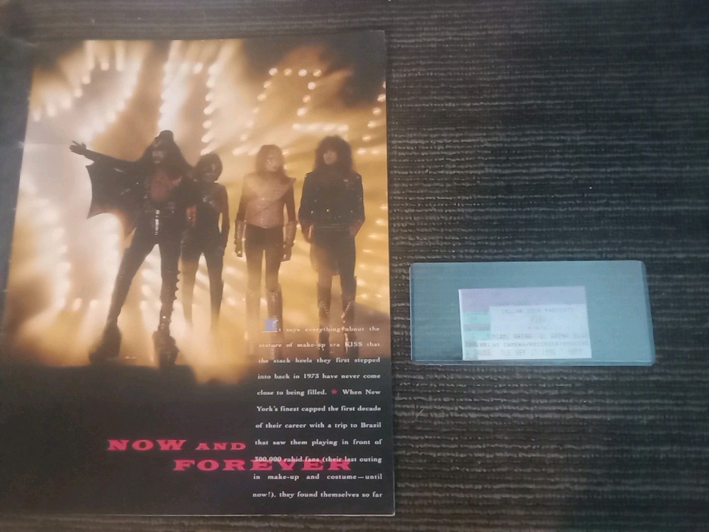 Kiss 💋 Ticket Stub History Reunion Tour 🎸 9-17-96, Miami Florida God Of ⚡