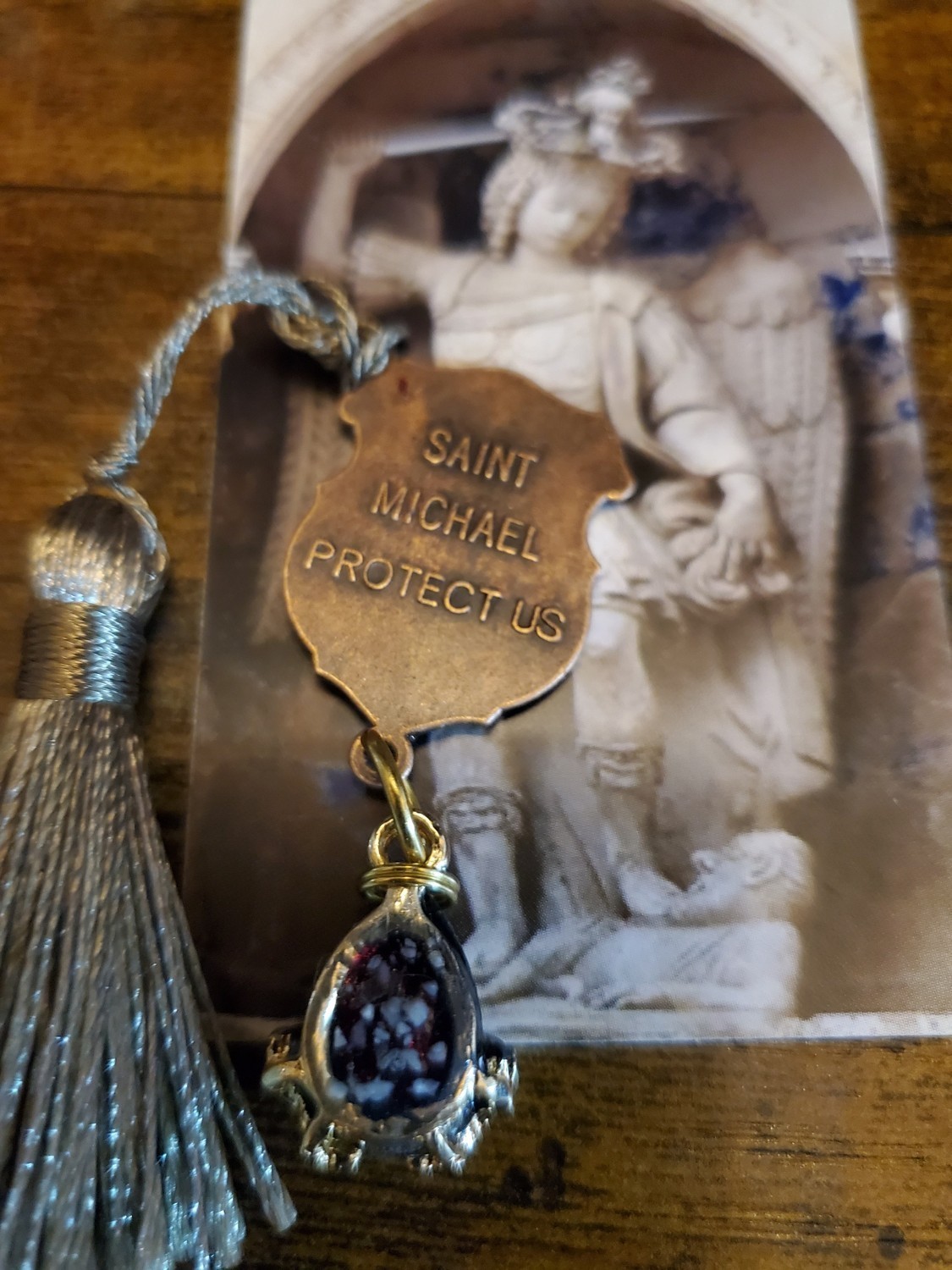 St. Michael Shield Medallion Stones Cave Monte Sant’Angelo Gargano Italy