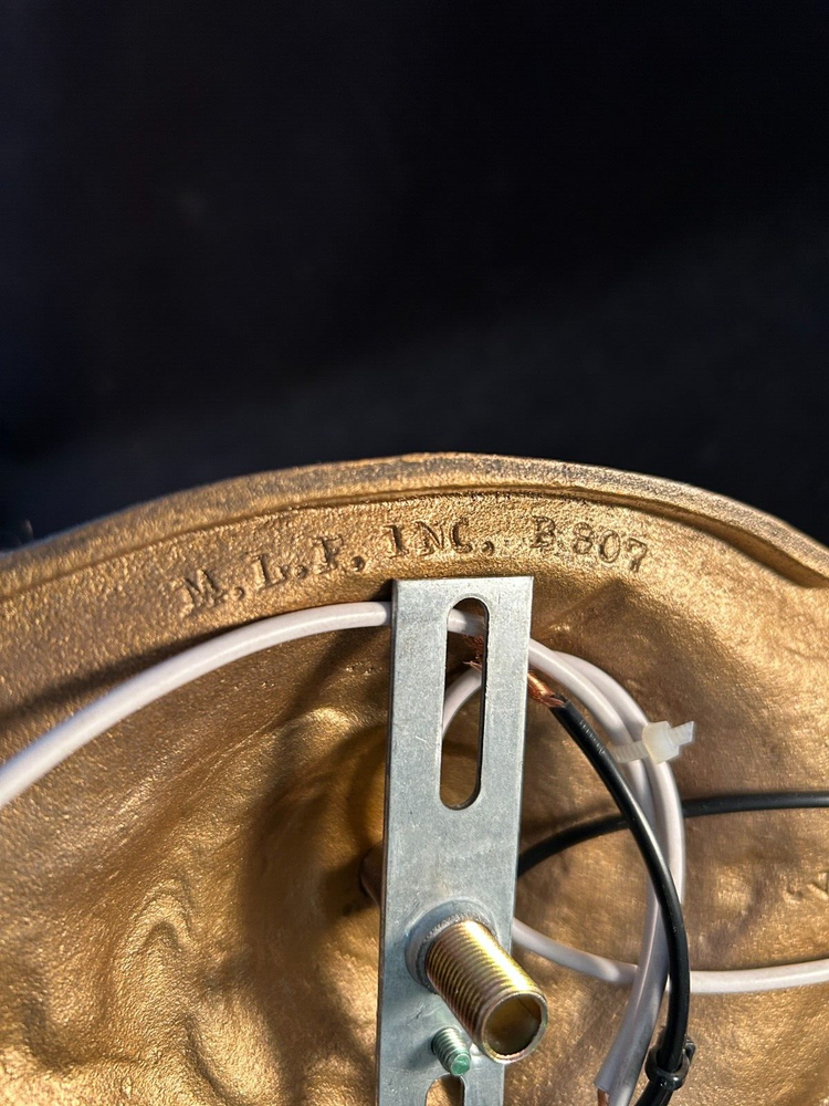 1920-30s cast Iron 2 light flush mount light fixture