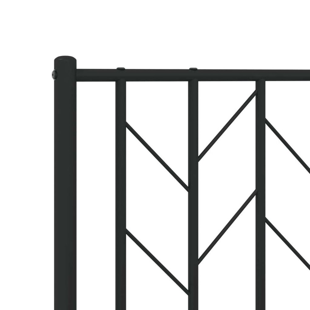 Bed Frame Black Powder-Coated Steel King Size Bed Frame