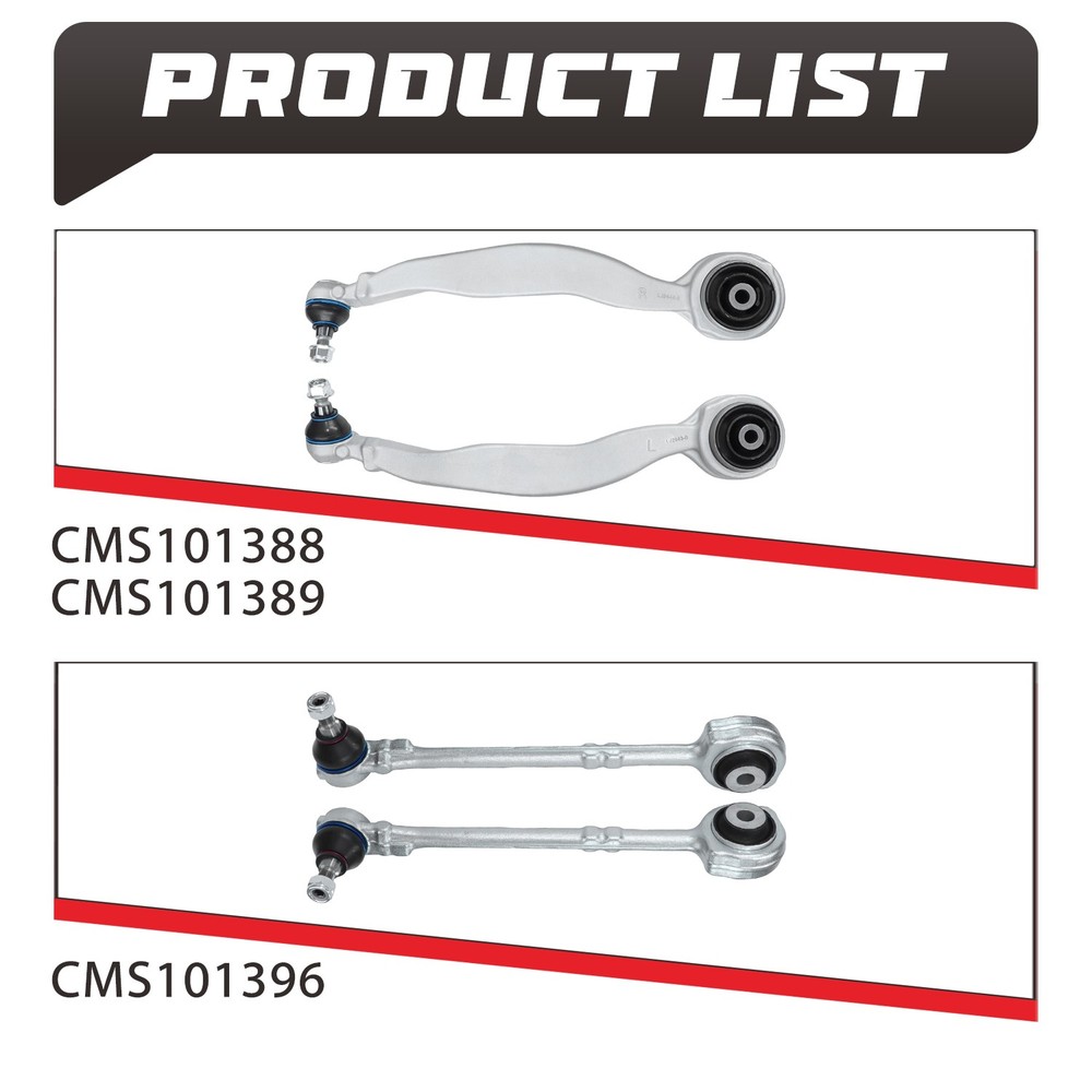 Front Upper Forward & Front Lower Rearward Control Arm w/ Ball Joints for Benz
