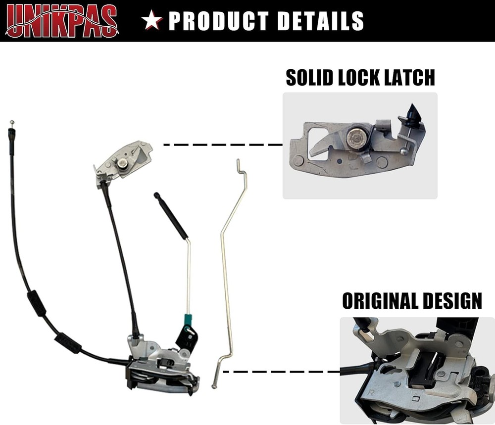 Door latch assembly w/cable&rod compatible for Ford E150 E250 E350 Rear Right...