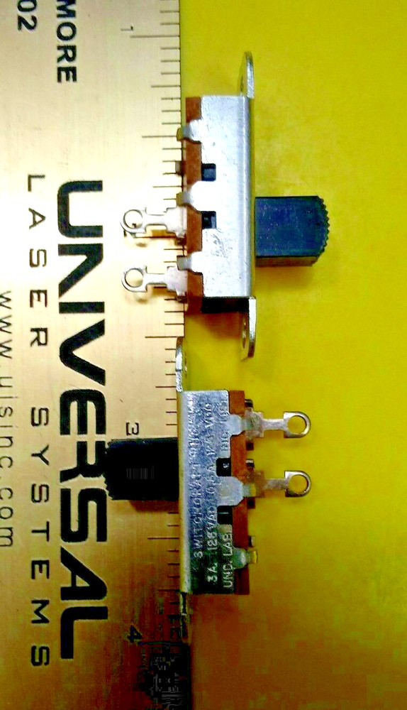 NEW! - 2 pcs. Switchcraft® SPST Slide Switch Panel Mount (P/N 46202LR)