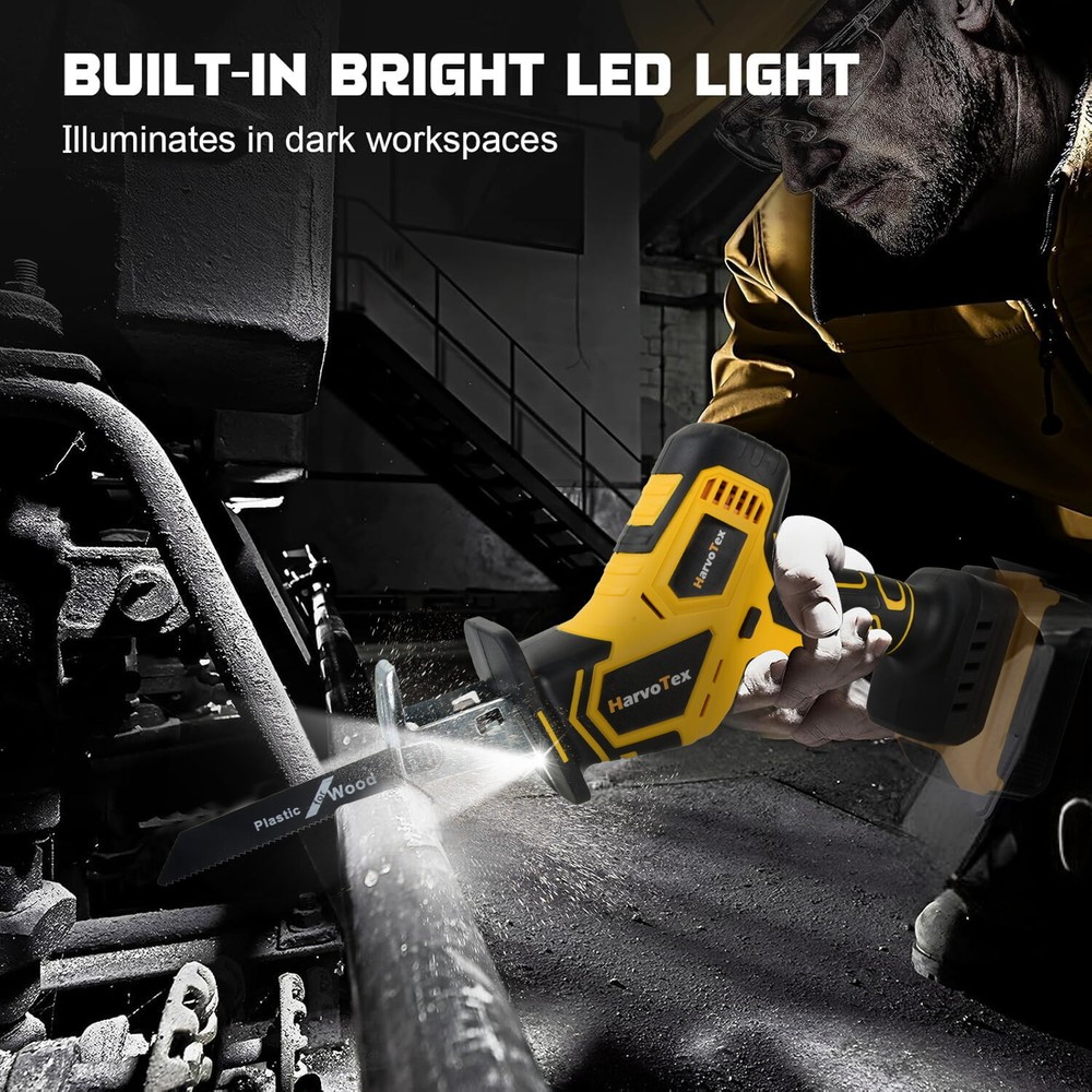 Brushless Cordless Reciprocating Saw for Dewalt 20V Max Variable Speed Tool Only