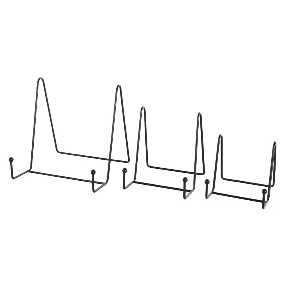 Black Metal Wide Minimalistic Triangle Tabletop Easel (3-Pack)