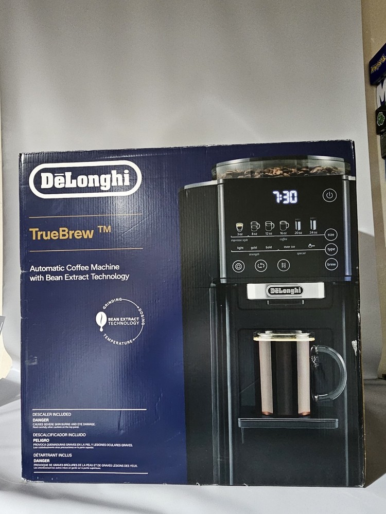 De'Longhi TrueBrew Automatic Coffee Maker w/ Bean Extract Technology-Black Matte