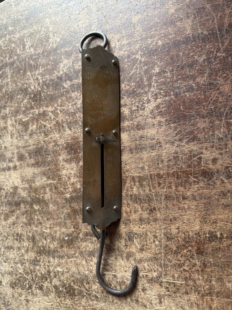 John Chatillon & Sons 30 Pound Hanging  Scale Antique Brass