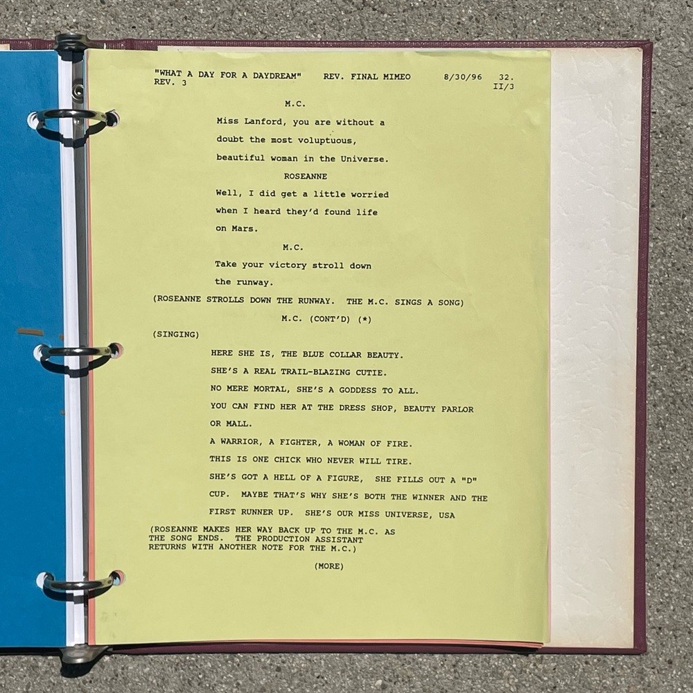 Roseanne 200th Casting Director Binder Production Used Mimeo Script + Revisions