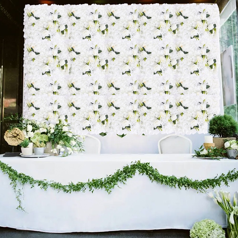 6Pcs Artificial Flower Wall Panel Wedding Backdrop Event Party Flower Wall Panel