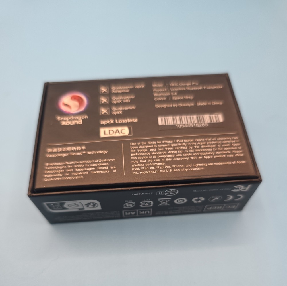 Questyle QCCDongle Pro Lossless Bluetooth TransmitterMfi Certified NEW open box