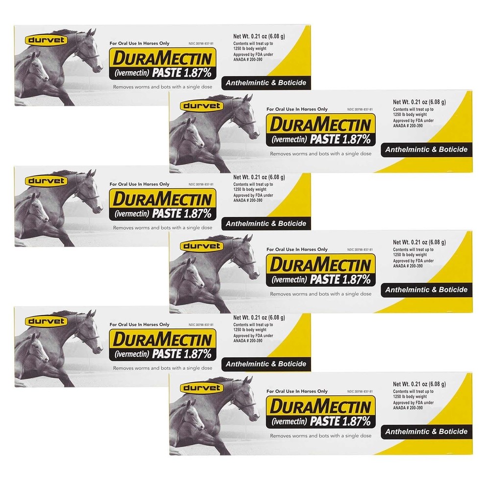 Durvet Duramectin Equine Wormer Paste - 6 Tubes