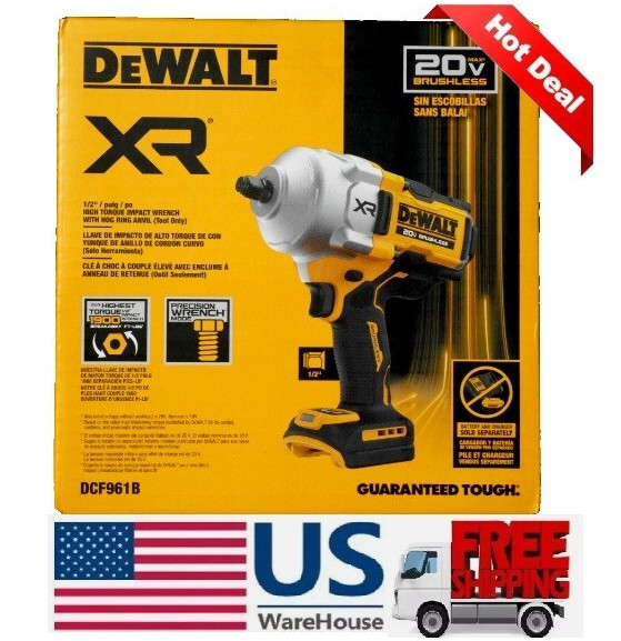 DEWALT DCF961B 1/2 In Hi Torque Impact Wrench 20V MAX XR Cordless Hogs Ring