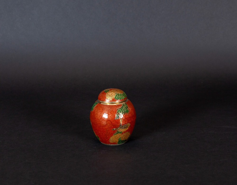 1960's Solid Brass Cloisonne Enamel Vase
