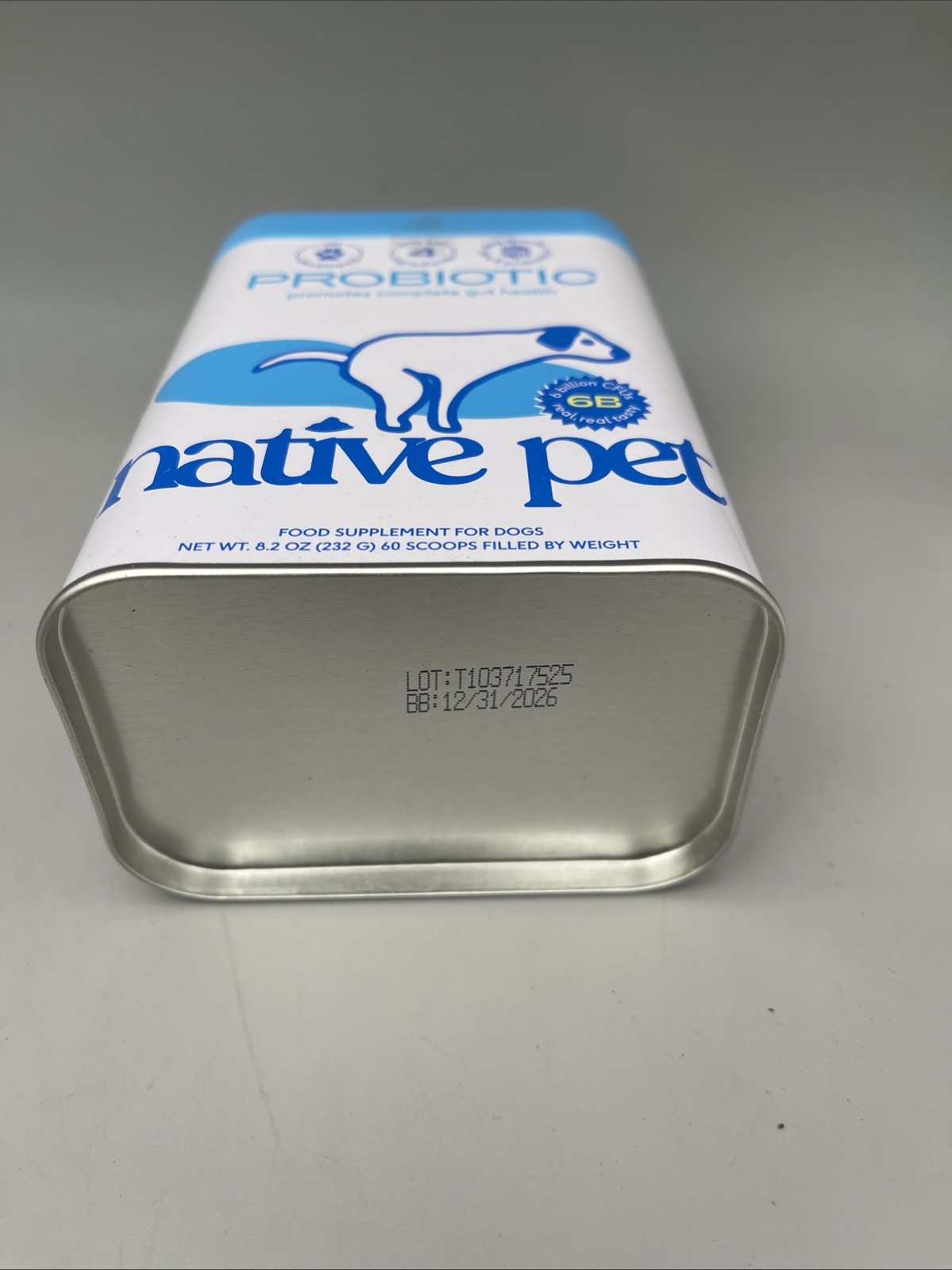 Native Pet Probiotic Powder for Dogs 8.2 oz 60 Scoops Exp 12/31/2026