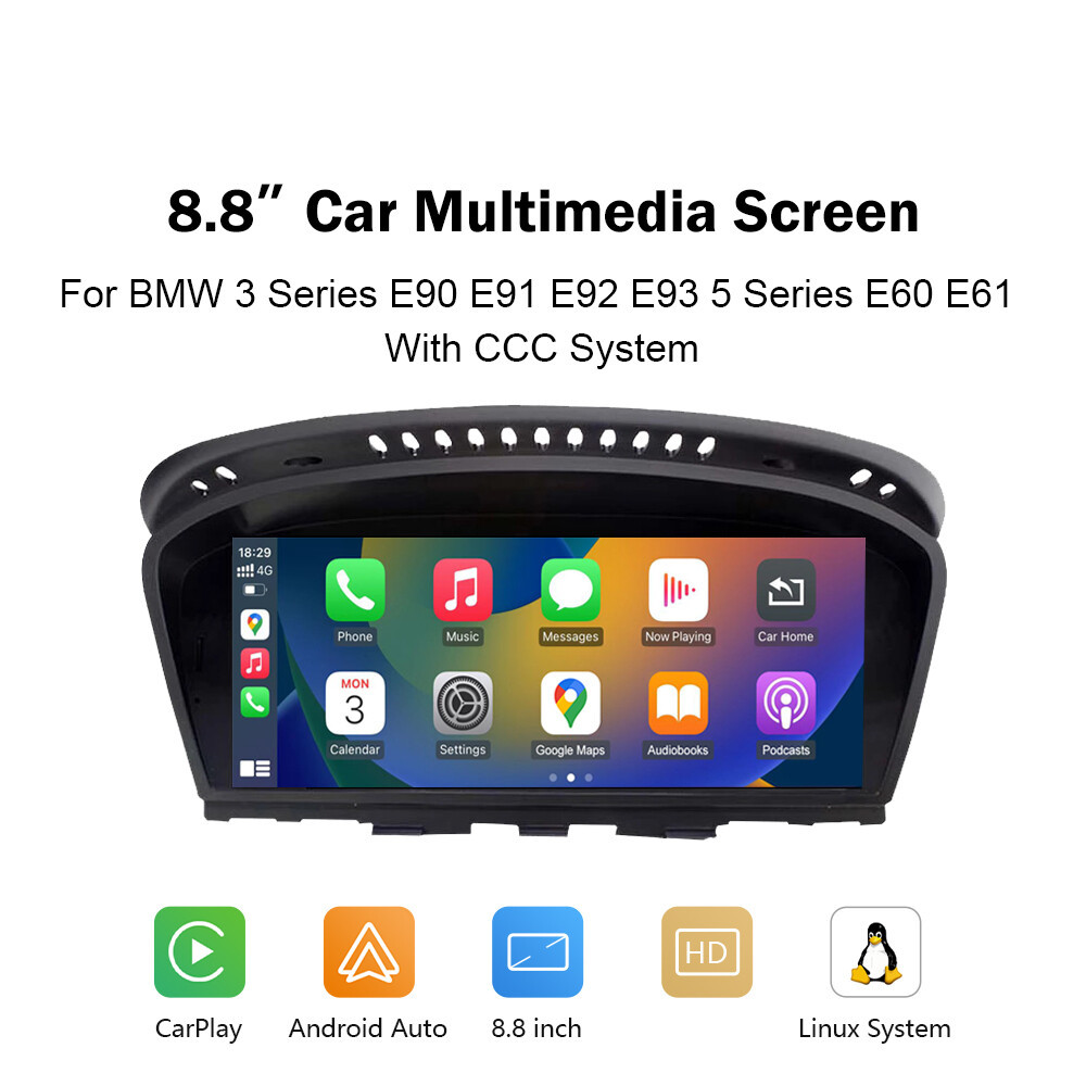 For BMW With CIC 3 5 Series E90 E91 E92 E93 E60 E61 Wireless CarPlay TouchScreen