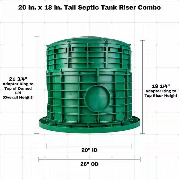 VPC 20 in. x 18 in. Tall Septic Tank Riser Combo
