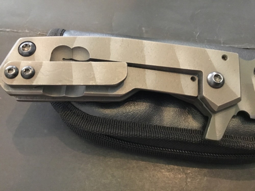 Custom Crusader Forge Titantium Flipper Folder Knife