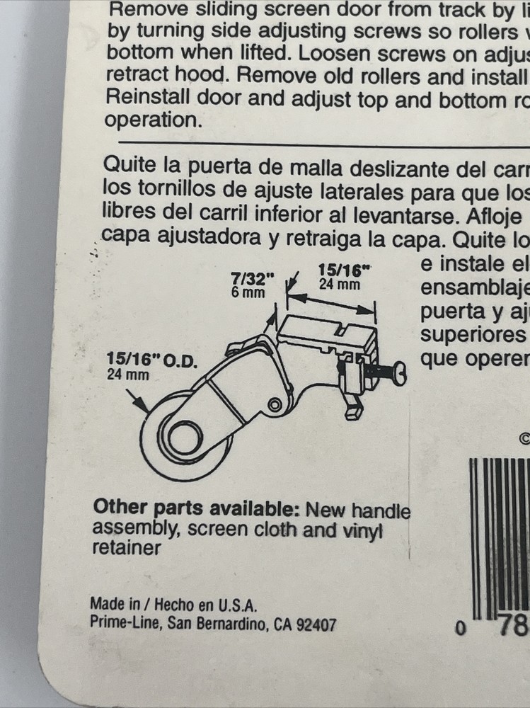 2 Pack Screen Door Hardware Replacement Kit Slide-Co 11170 2 Per Package
