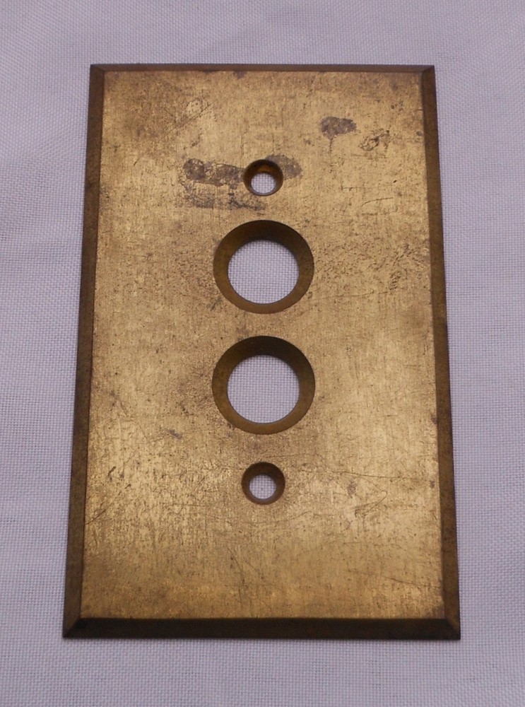 GE Push Button Single Light Switch Cover Plate Brass 4.5" H x 2.75" W General E