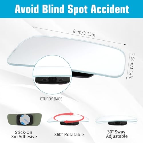 2 Pcs Blind Spot Mirror,Rectangle Car Side Mirror Blindspot Angle Adjustable