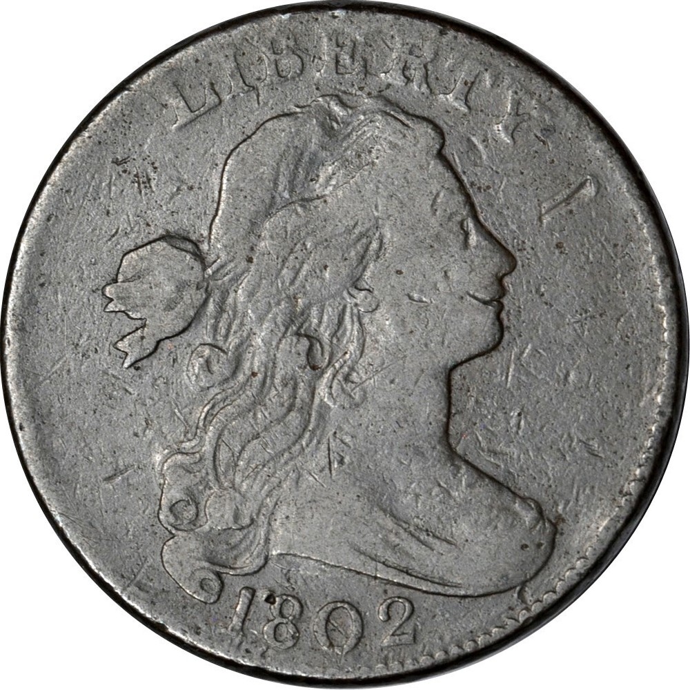1802 1C Sheldon-237 Draped Bust Large Cent Fine K16347