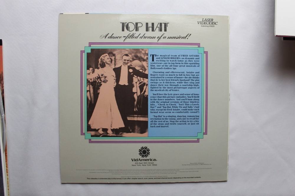 TOP HAT laserdisc LD FRED ASTAIRE *QUICK SHIP*