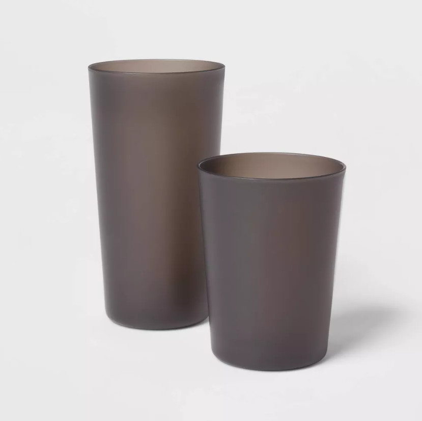 Essentials 20-Piece Wheat Straw Dinnerware-Set for 5, Matte Black, Washable, Pla