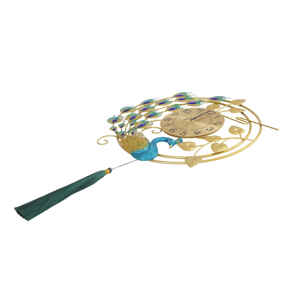 Peacock Wall Clock, Silent Art Wall Clock, Decorative Wall Clock