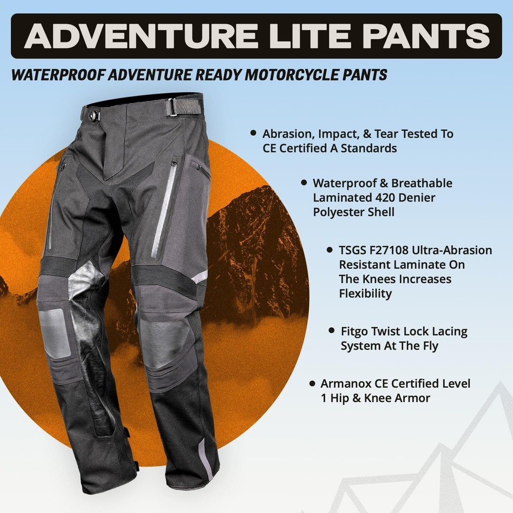 Tourmaster Adventure Lite Motorcycle Pants Black
