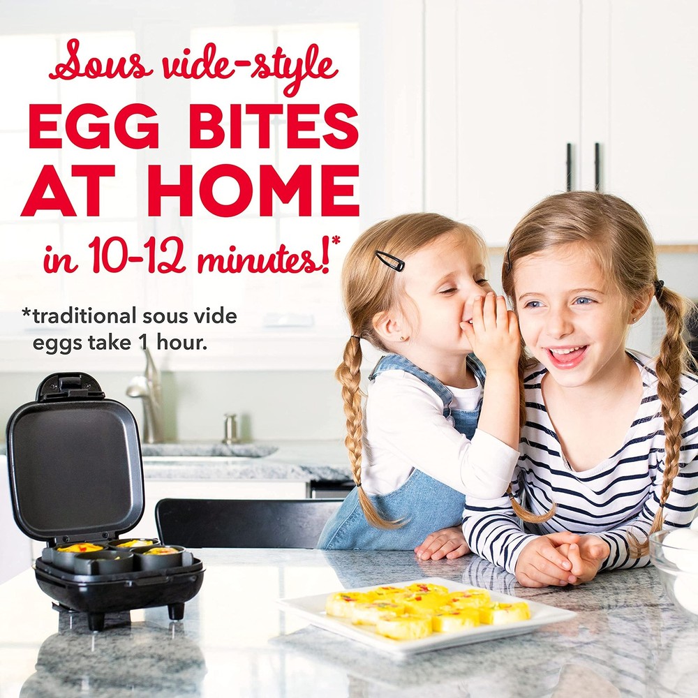 Dash Deluxe Egg Bite Maker - Electric (1 large, 4 mini), Black