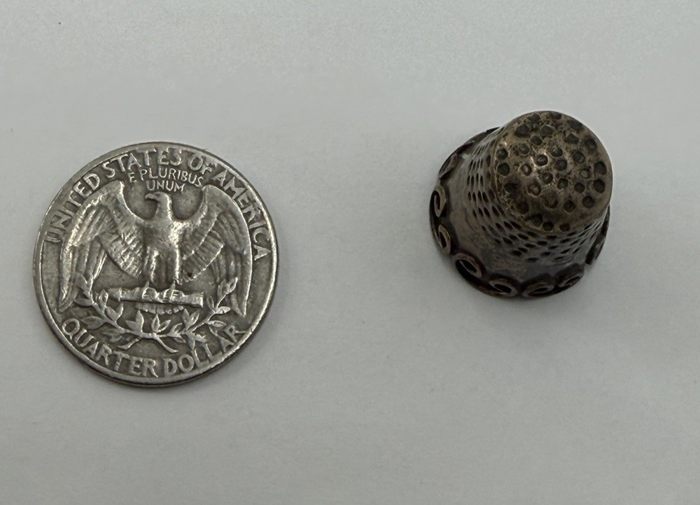 Sterling Silver Thimble 925 Eagle Spratling-School “JD” Flared Scrollwork Skirt