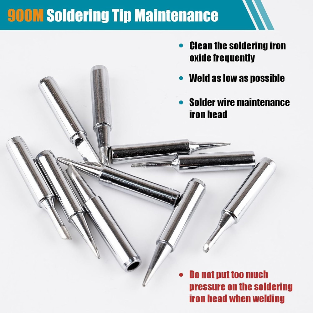 10 Pcs 900M Soldering Iron Tips, Replacement Soldering Tips, Compatible with HAK