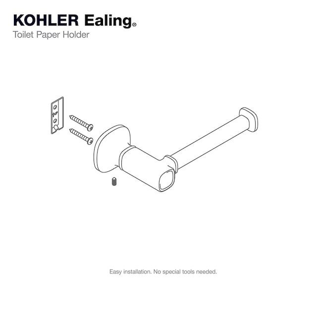 KOHLER Ealing Toilet Paper Holder & Towel Ring Bathroom Set Matte Black