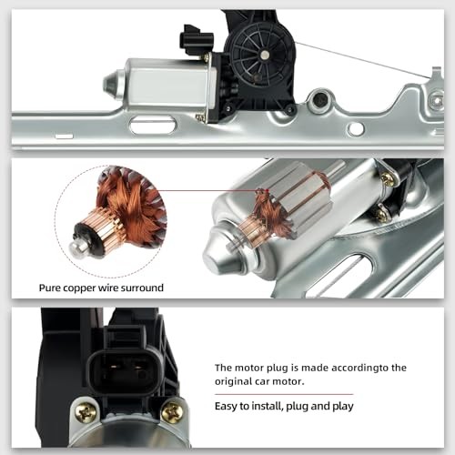 Front Left Driver Side Power Window Regulator Assembly W/Motor Front Left Side