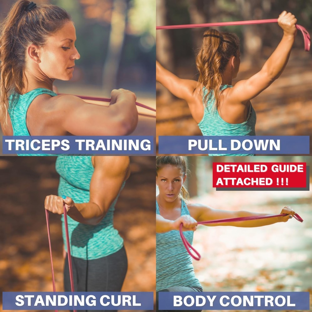 LEZER Resistance Band, Pull Up Bands, Exercise Workout 02 - Red