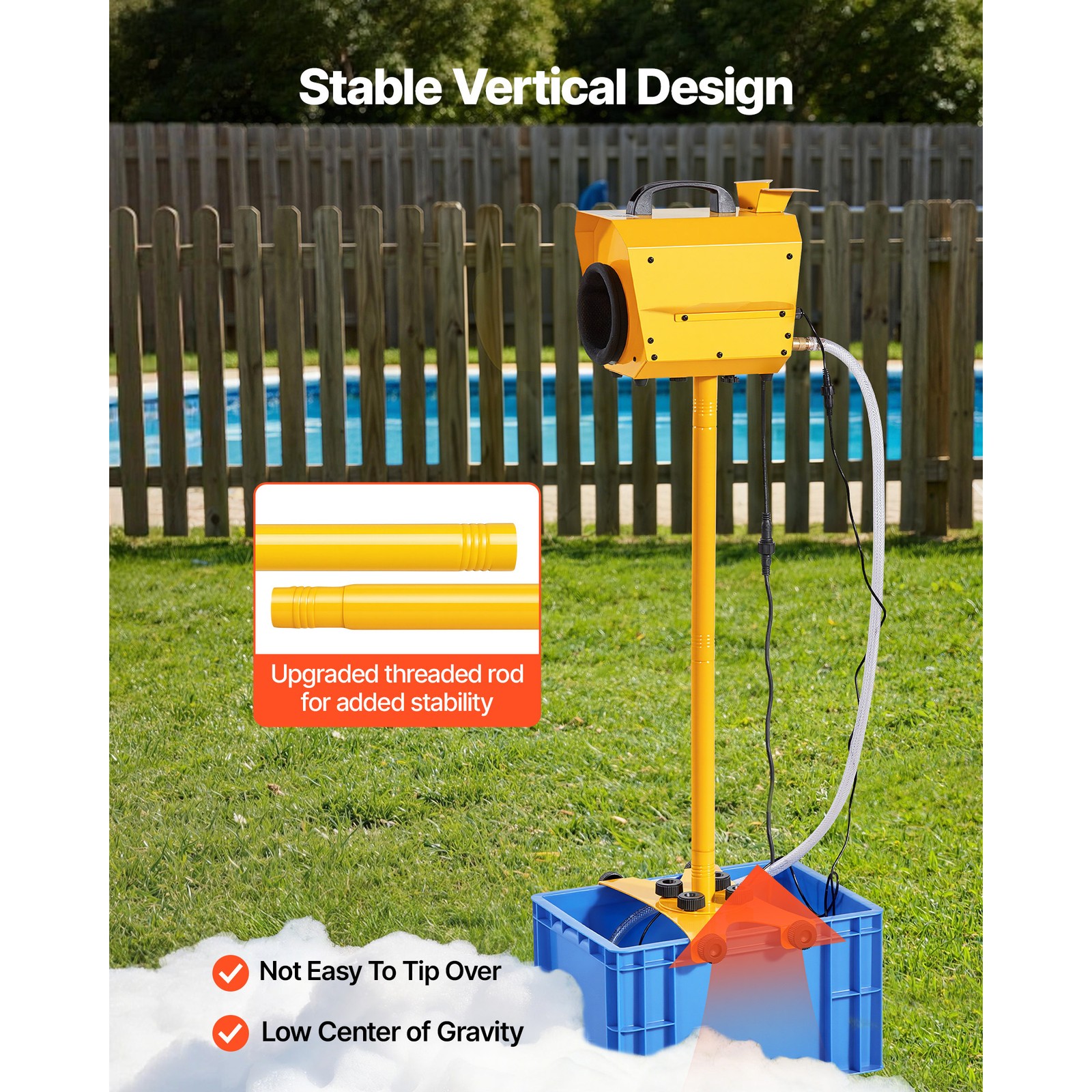 Uimoso Foam Machine Foam Maker Adjustable Angle 21QT Water Tank for Summer Pool