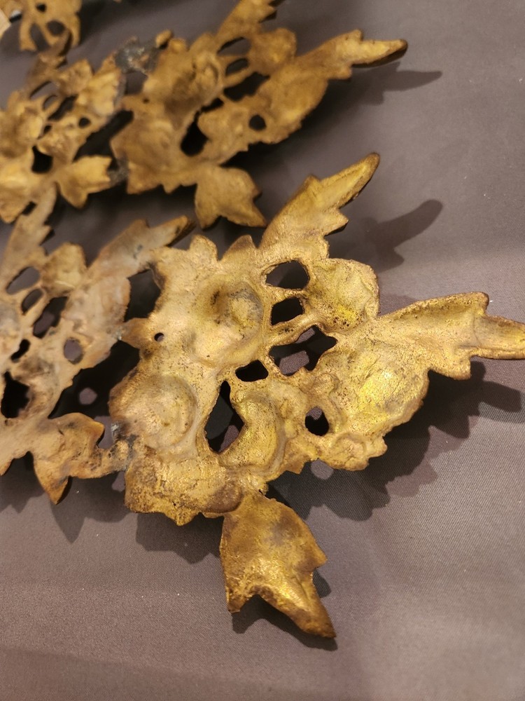Solid Brass Rose Floral Wall Accents VINTAGE