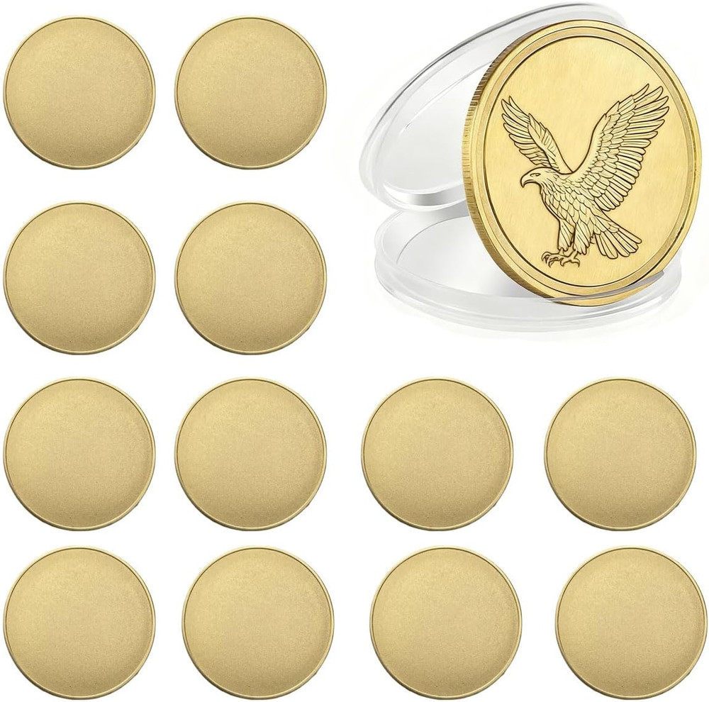 12Pcs 40Mm Brass Blank Challenge Coin for Laser Engraving 3Mm Thickness Solid Br