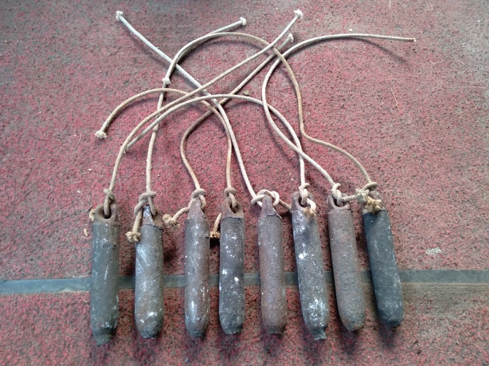 Vintage Window Sash Cast Iron Weights - 3 1/2 Pound ( 8 )