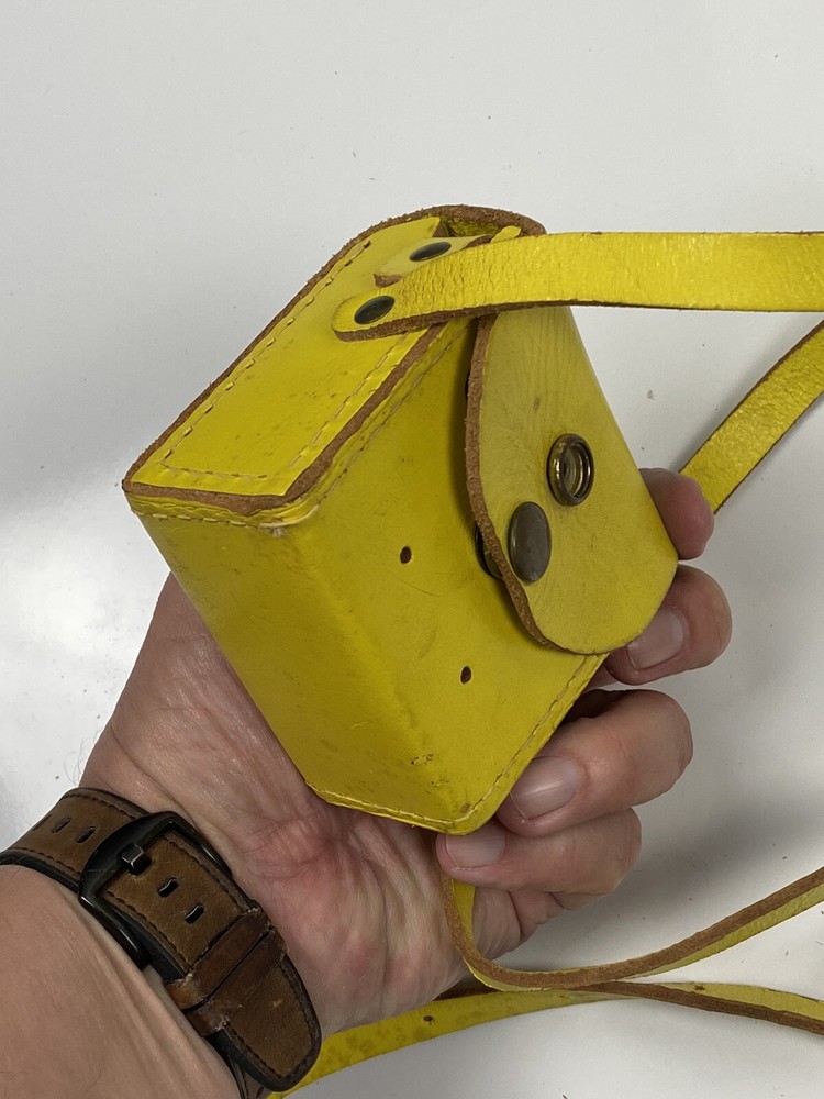 Vtg Yellow Bitronics PD3 +leather case-Blasting Galvanometer-Pennsylvania Mining