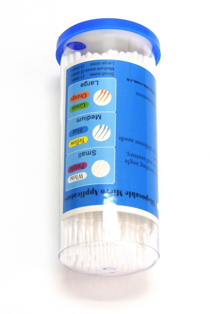 100 Pack Eyelash Extensions Disposable Micro Brushes (White)