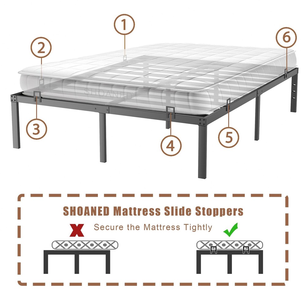 SHOANED Adjustable Non Slip Mattress Gaskets for Gaskets, Black
