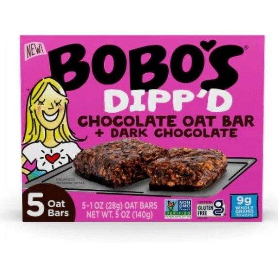 Bobo's Dipp'd Bars, Chocolate + Dark Chocolate, 5 - 1.0 oz Oat Bars